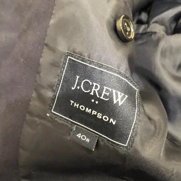 J Crew Thompson Blazer Size 40R Navy Blue Cotton Blend